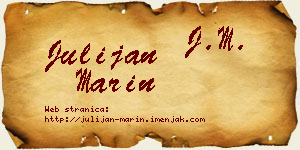 Julijan Marin vizit kartica